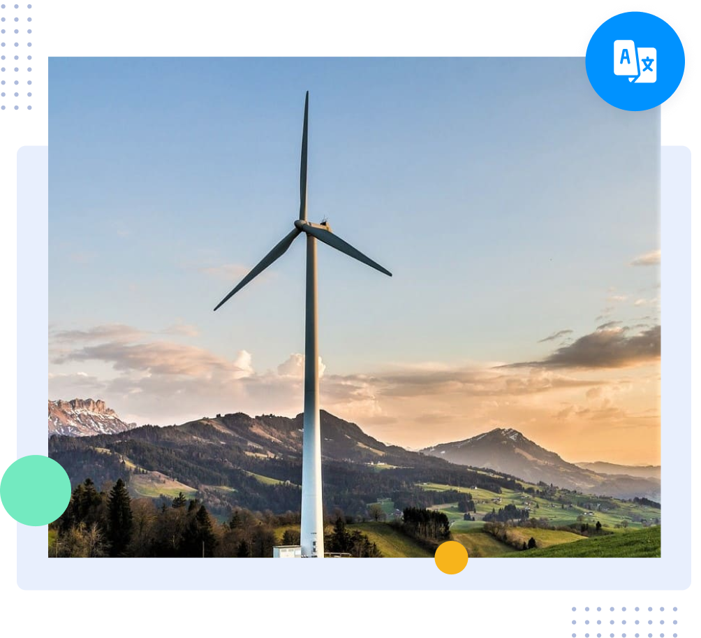 wind turbine at a renewable energy facility